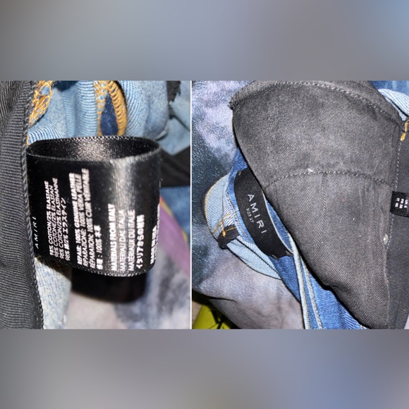 NWT Rare ladies amiri mx1 medium indigo ankle zipper leather patchwork pleated - Picture 6 of 17